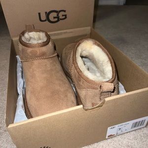 Ultra mini Uggs in chestnut